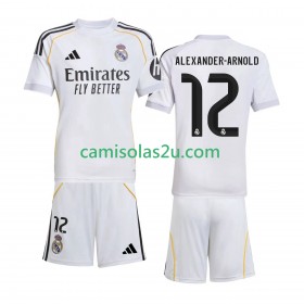 Camisolas de futebol Real Madrid Alexander-Arnold 12 Criança Equipamento Principal 2025/26 Manga Curta